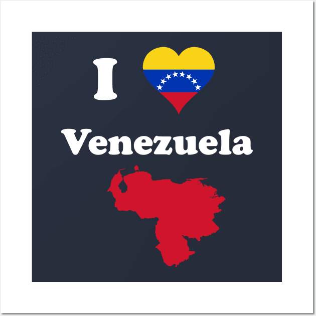 I Love VZLA - Venezuela Heart Flag T-Shirt Wall Art by Brobocop